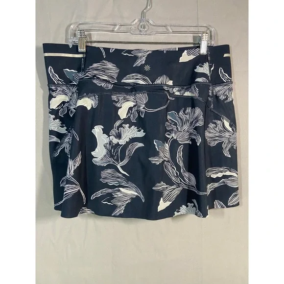 Athleta Sonic Skort Navy Blue White Floral Print Women's Size Large Pickleball - Picture 2 of 11